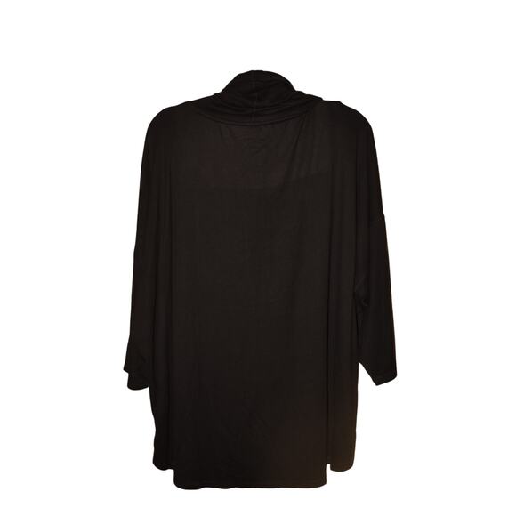MNY MARC NEW YORK NEW $64 Black Performance Cowl Neck‎ Tunic Top Drop Sleeve 2X - Picture 2 of 3